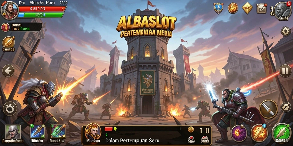 Tampilan gameplay seru ALBASLOT dalam aksi Tower Defense.