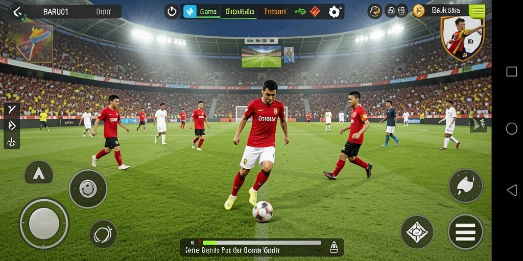 Tampilan gameplay memukau dari BARU01 dalam aksi sepak bola.