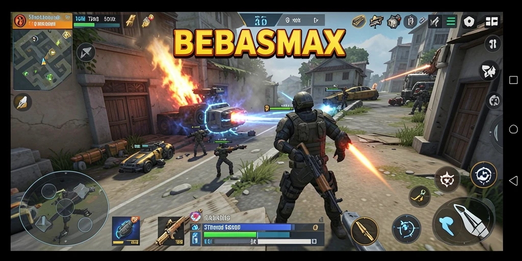 Tangkapan layar gameplay BEBASMAX memperlihatkan taktik pertempuran yang mendebarkan.