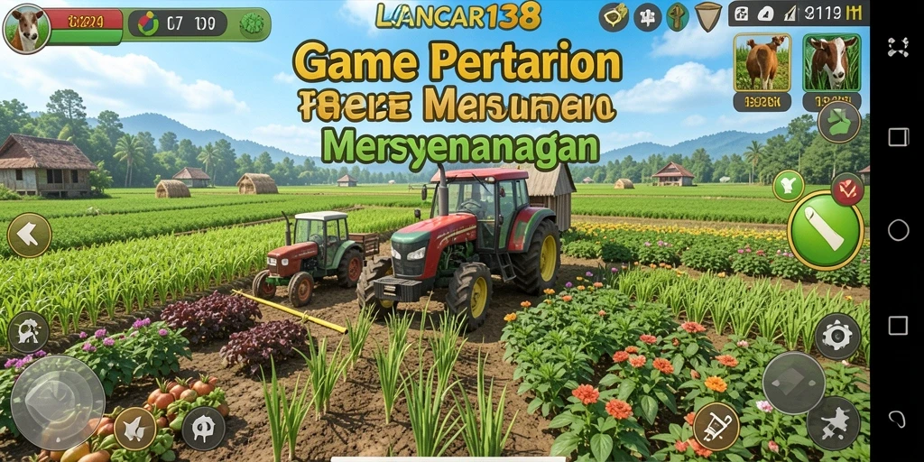 Tampilan permainan LANCAR138 dengan aktivitas bertani yang seru.