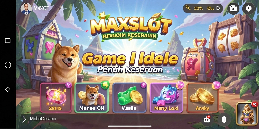 Screenshot gameplay <strong>MAXSLOT</strong> yang menunjukkan mesin slot bergerak.