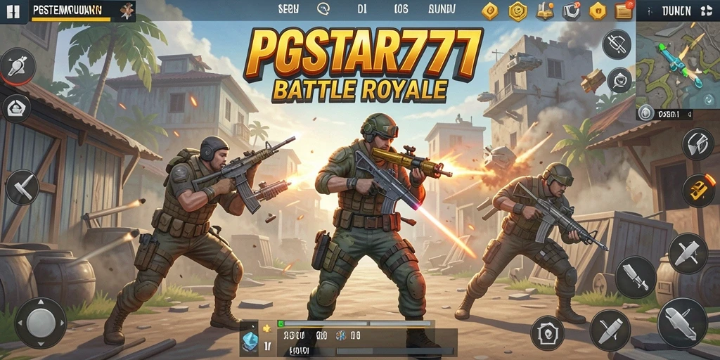 Gameplay mendebarkan dari PGSTAR777 dalam pertempuran Battle Royale.