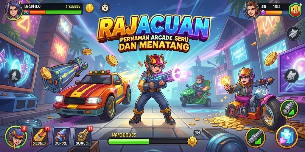 Tampilan seru gameplay <strong>RAJACUAN</strong> dengan beragam tantangan arcade.