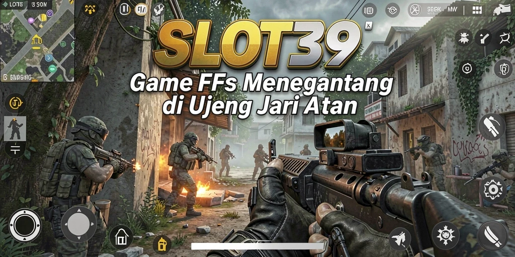 Tampilan gameplay SLOT39 dengan pertempuran FPS intens.