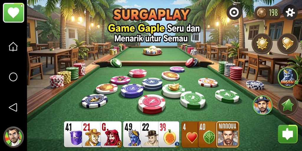 Gameplay seru Gaple di SURGAPLAY yang mengasyikkan.